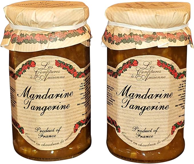 Les Confitures à la Ancienne Set of 2 Jars, Mandarine (Tangerine) French Preserves/Jam, 9.5 oz