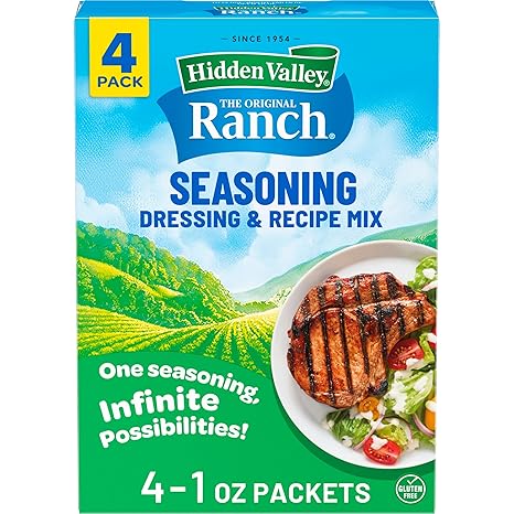 Hidden Valley Original Ranch Seasoning, Dressing and Recipe Mix, 1 Ounce Each, 4 Count (Package May Vary)