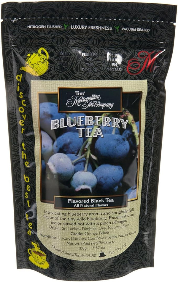 Metropolitan Tea Discovery Loose Tea Pack, Blueberry Flavored Black, 100gm
