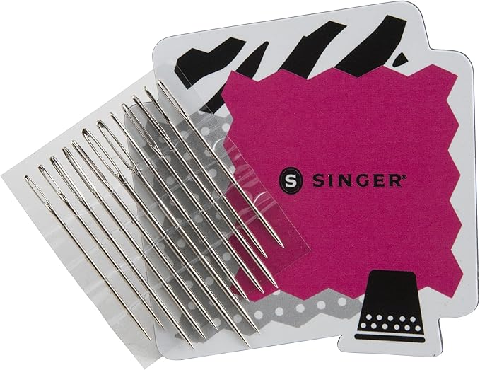 Singer Large Eye Hand Needles On Magnet, 12-Count