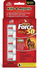 Manna Pro Pro-Force 50 Spot-On Fly Control for Horses, 6Count
