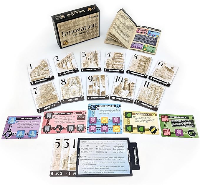 Asmadi Games Innovation 4th Edition - Strategy Card Game, Invent an Empire, Tabeau Building