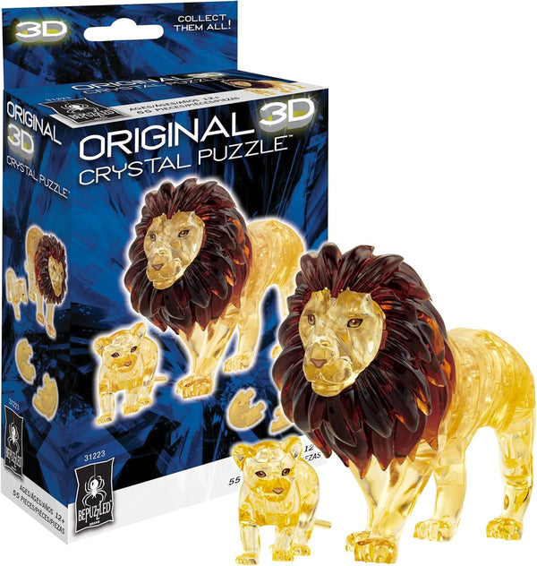 BePuzzled, Lion and Baby Original 3D Crystal Puzzle, Perfect for Puzzlers Ages 12 and Up, Challenging to Complete and Beautiful to Display, Collect Them All