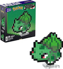 Mega Pokémon Bisasam Retro Look - 15 cm Buildable with Pixel Art Stones - Includes Wall Mounted Base for Adult Lovers and Collectors
