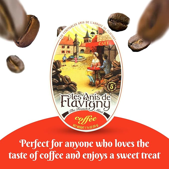 4 Pack Les Anis de Flavigny Hard Candy 1.75-ounce (50g) Tins (Coffee)