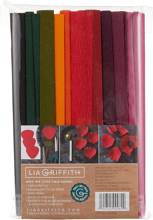 Creativity Street Lia Griffith PLG11027 Extra Fine Crepe Paper, 53.3 Total Square Feet, Enchanted Garden,10 Count, 53 Sq Ft