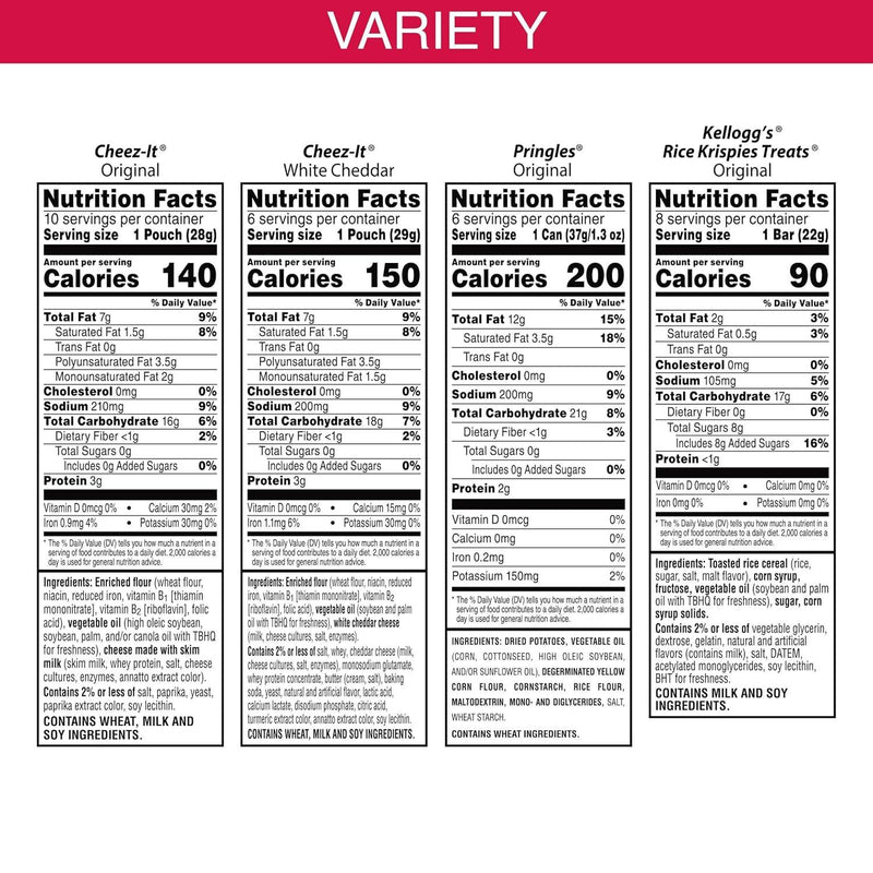 Kellogg'S Cheez-It, Pringles & Rice Krispies Treats Snacks, 30.1Oz Box (30 Count) Kellogg's