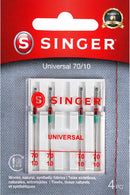 SINGER Universal Regular Point Sewing Machine Needles, Size 70/10-5 Count