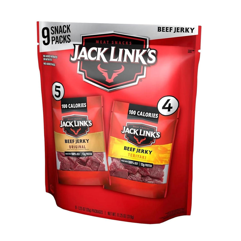 Jack Link'S Beef Jerky Variety Pack 1.25 Oz (Pack of 9) Link Snacks