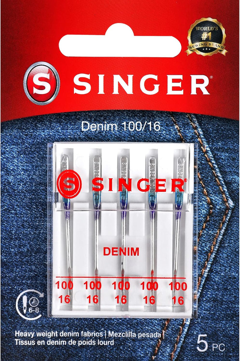 SINGER Denim Sewing Machine Needles, Size 100/16-5 Count – Sadivin