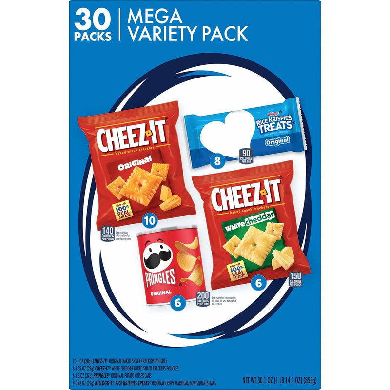 Kellogg'S Cheez-It, Pringles & Rice Krispies Treats Snacks, 30.1Oz Box (30 Count) Kellogg's