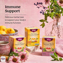 Yogi Tea Echinacea Immune Support - Organic Herbal Tea with Peppermint, Lemongrass, Cinnamon, Echinacea Purpurea & Licorice Root - 16 Tea Bags per Pack, 4 Packs Total - Natural Immunity Booster