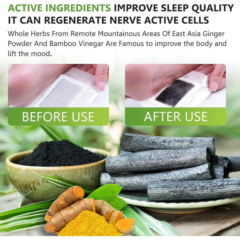 30PCS Deep Cleansing Foot Pads with Natural Ginger Powder and Bamboo Vinegar for Pain Relief, Stress Relief, and Relaxation - Adhesive Patches for Foot and Body Care