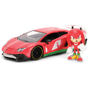 Sonic Knuckles with Lamborghini Aventador SV – Hollywood Rides Die-Cast Vehicle & Knuckles Figure by Jada Toys – Opening Doors & Hood
