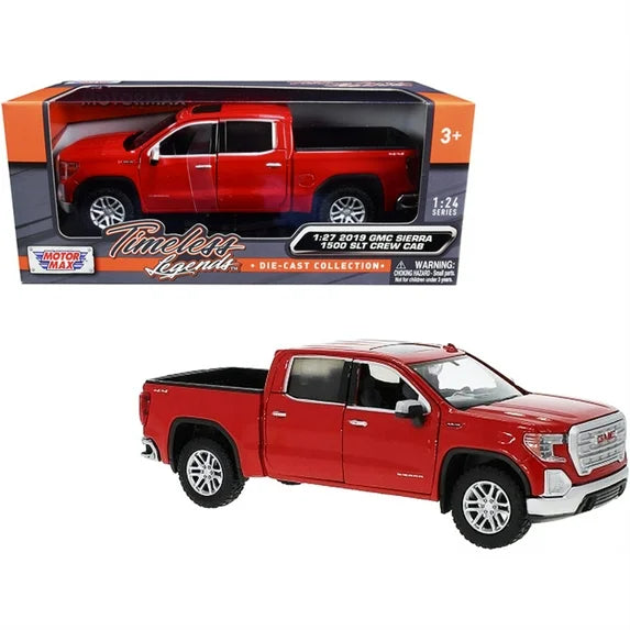 2019 GMC Sierra 1500 SLT Crew Cab Pickup Truck, Red - Motor Max 79361R - 1/27 scale Diecast Car