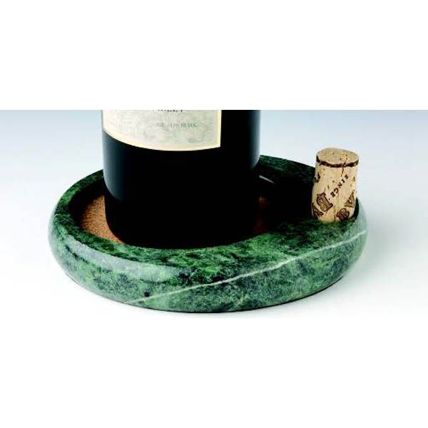 Green Marble Smooth Sommeliers Wine Bottle Coaster with Felt Base Tableware Mat