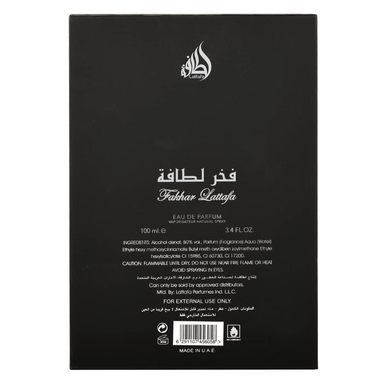 Fakhar Eau De Parfum Spray for Men by , 3.4 Ounce - Luxurious Fragrance for the Modern Man  Perfumes Lattafa Perfumes