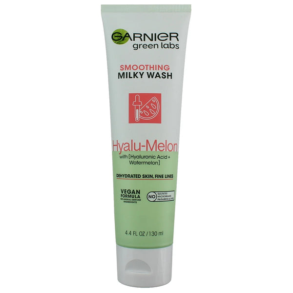 Garnier Green Labs Hyalu-Melon Smoothing Milky Washable Cleanser, 4.4 oz
