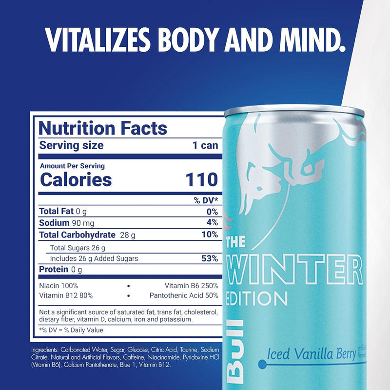 Red Bull Winter Edition Energy Drink, Iced Vanilla Berry, 8.4 Fl.Oz. Can, Case of 24 Cans Red Bull