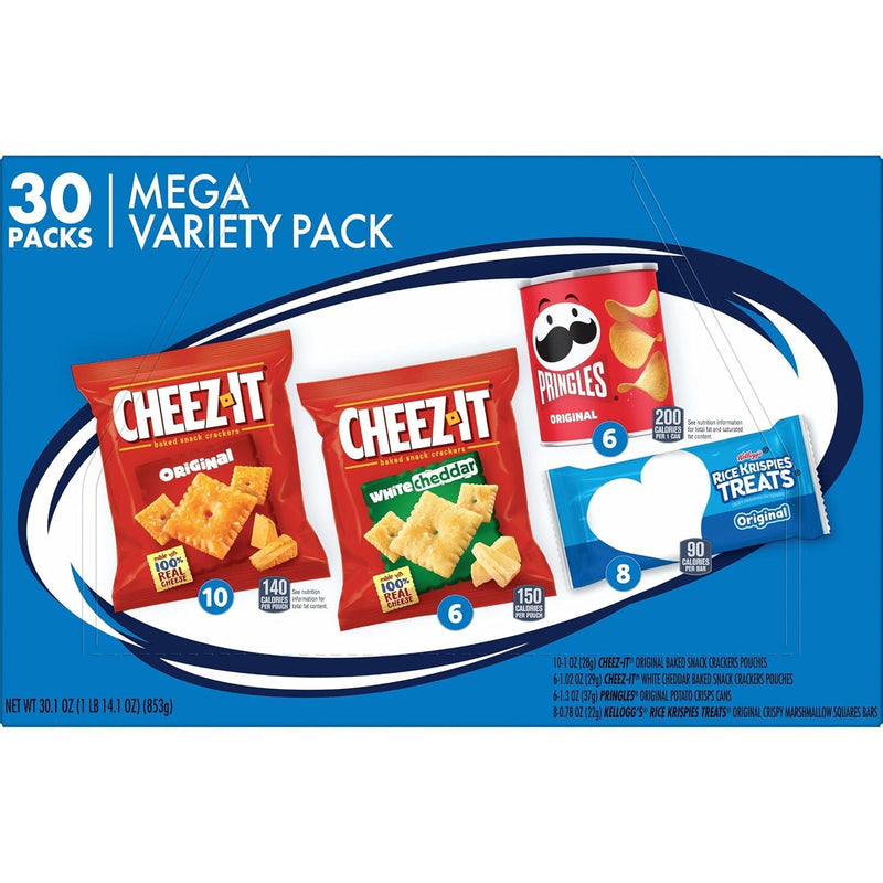 Kellogg'S Cheez-It, Pringles & Rice Krispies Treats Snacks, 30.1Oz Box (30 Count) Kellogg's