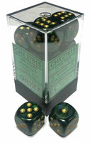 Chessex Dice Set – 10mm Scarab Jade/Gold Green Plastic Polyhedral Dice Set – Dungeons and Dragons D&D DND TTRPG Dice – Includes 7 Dice - D4 D6 D8 D10 D12 D20 D% (CHX20415)