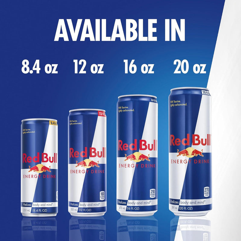 Red Bull Energy Drink with 151Mg Caffeine plus Taurine & B Vitamins, 16 Fl Oz, Pack of 12 Cans Red Bull