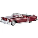 958 Chevrolet Impala Convertible Lowrider Dark Red Metallic w/Red Interior "Get Low" Series 1/24 Diecast Model Car by Motormax