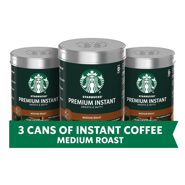 Starbucks Premium Instant Coffee, Medium Roast, 100% Arabica Beans, 3 Pack (3.17 Oz Each) Starbucks Starbucks Starbucks Starbucks Starbucks