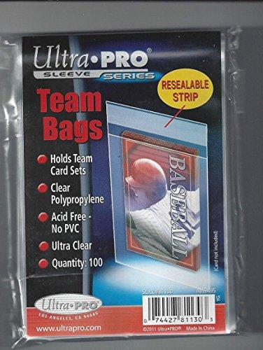 5 Ultra Pro Team Bags Resealable (5 100ct Packages) - For Storing Baseball, Football, Hockey Cards. Great for Top Loaders Organiser