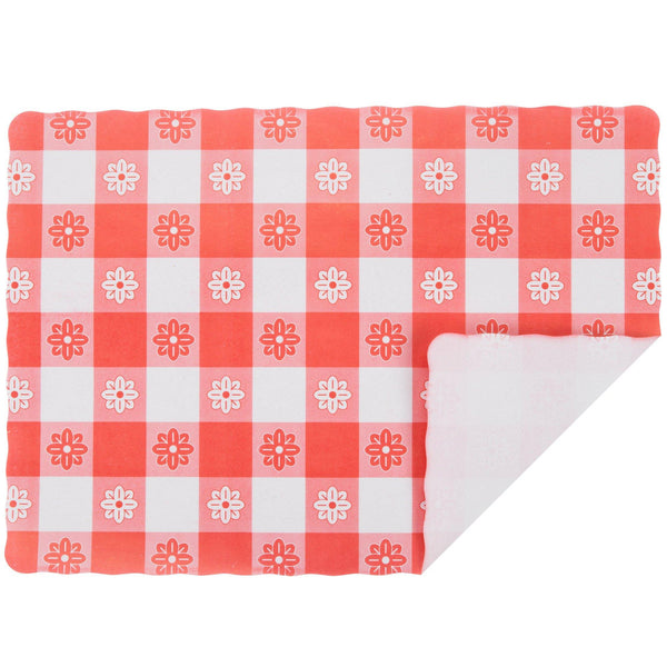 Red Gingham Colored Paper Placemat - 1000/Case Size: 10" x 14" Coasters Tableware
