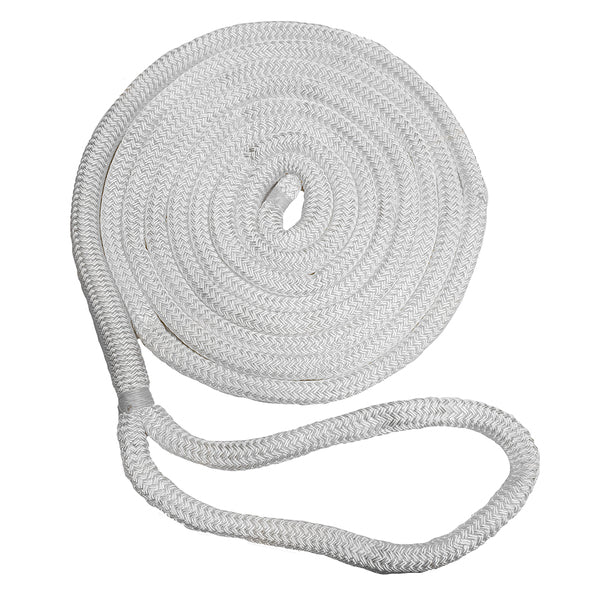 New England Ropes 1/2" Double Braid Dock Line - White - 35&